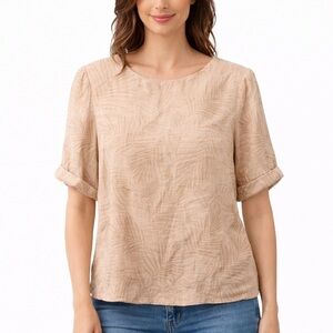 FRNCH‎ Paris Boho Leaf Open Back Blouse MEDIUM